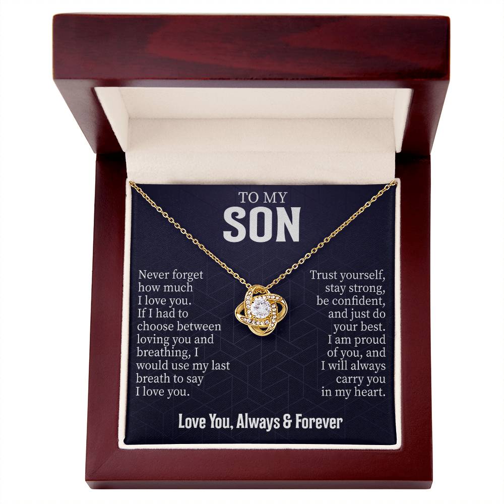 To My Son Message Card Necklace