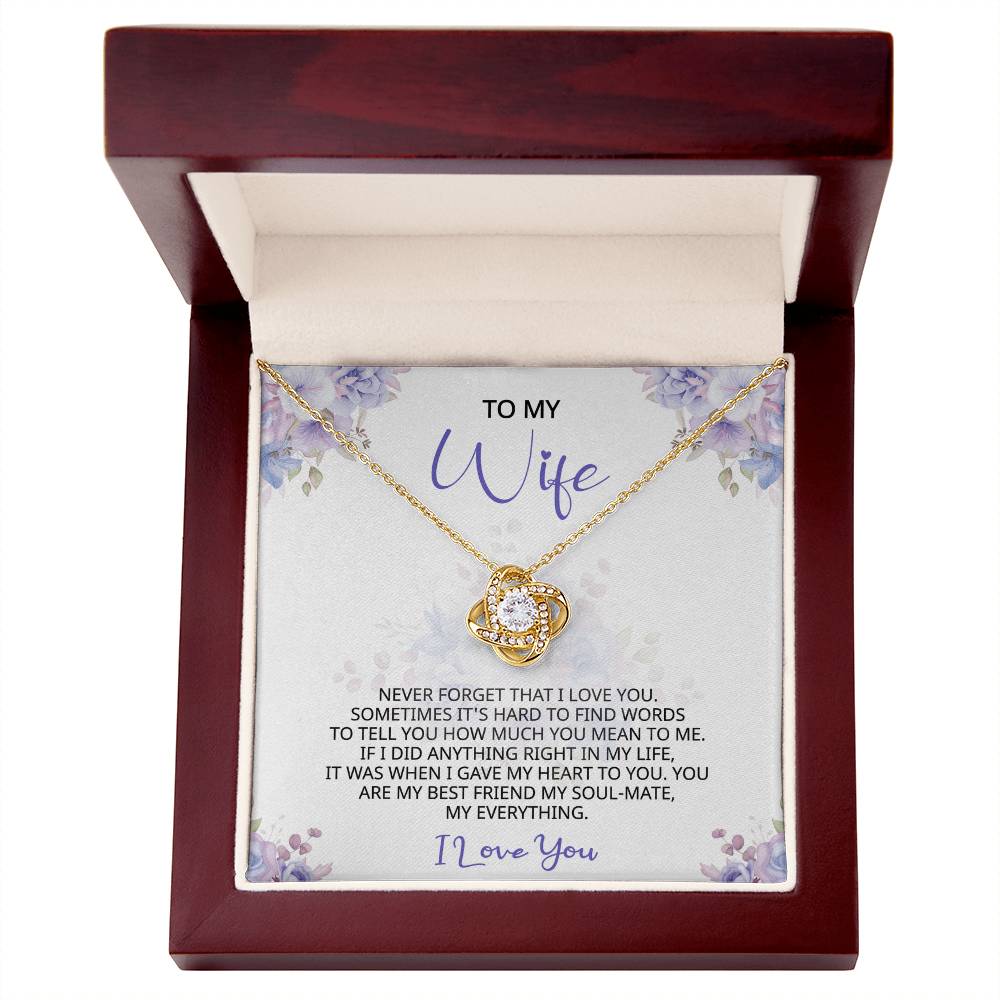 To My Wife Message Card Necklace