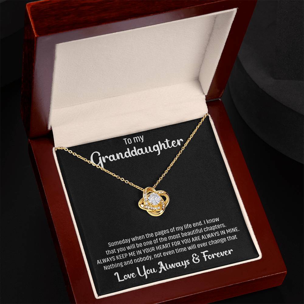 To My Granddaughter Message Card Necklace