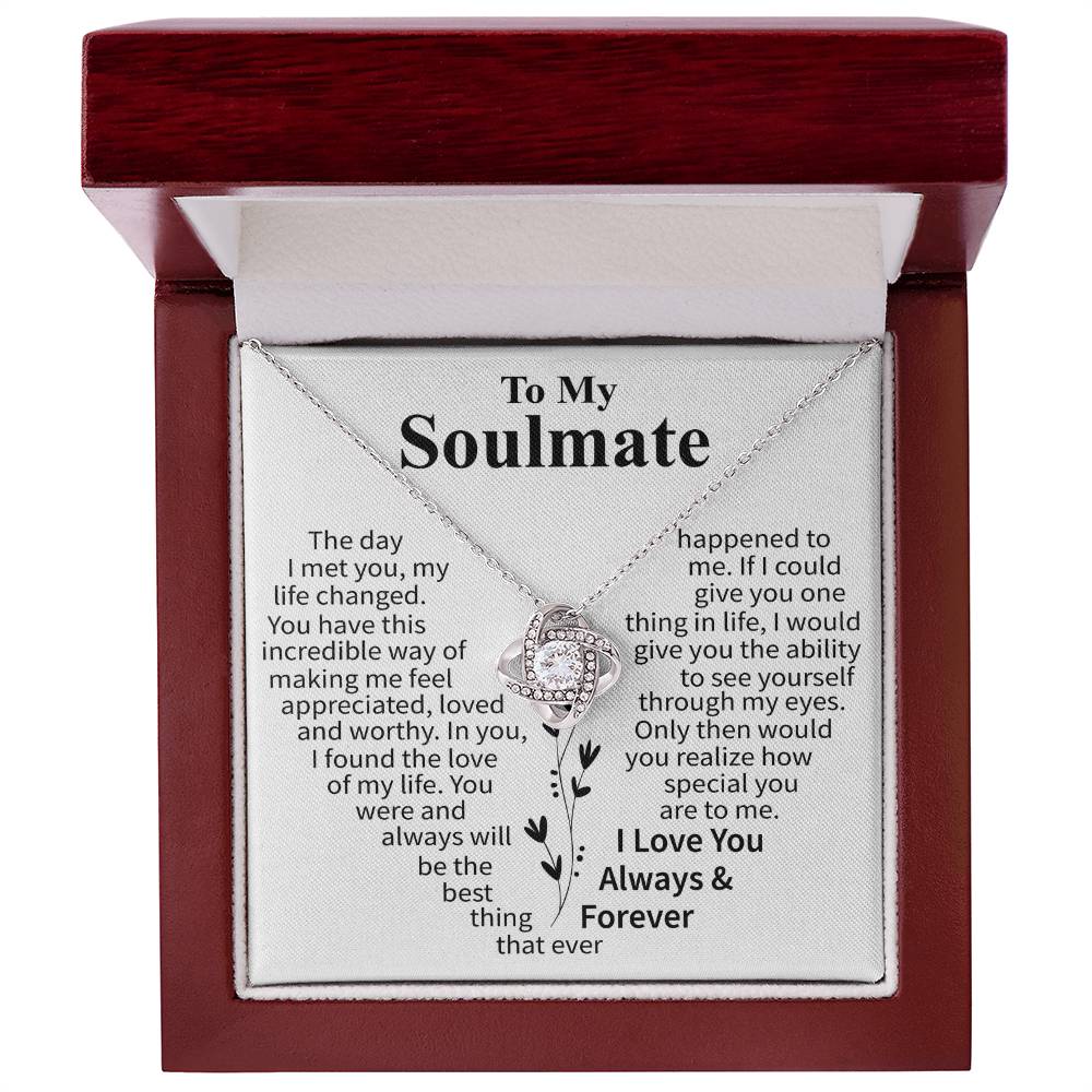 To My Soulmate (Heart shape) Message Card Necklace