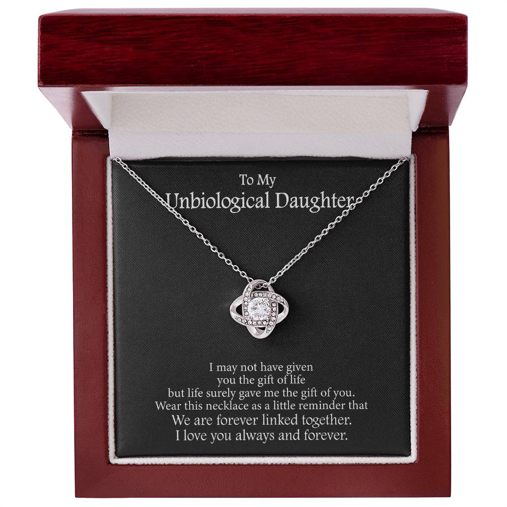 To My Unbiological Daughter Message Card Necklace