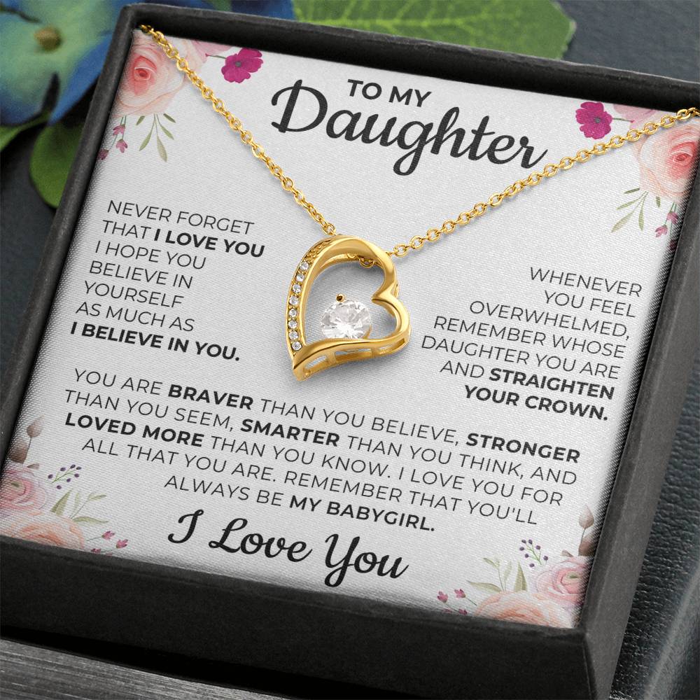 To My Daughter Message Card Necklace