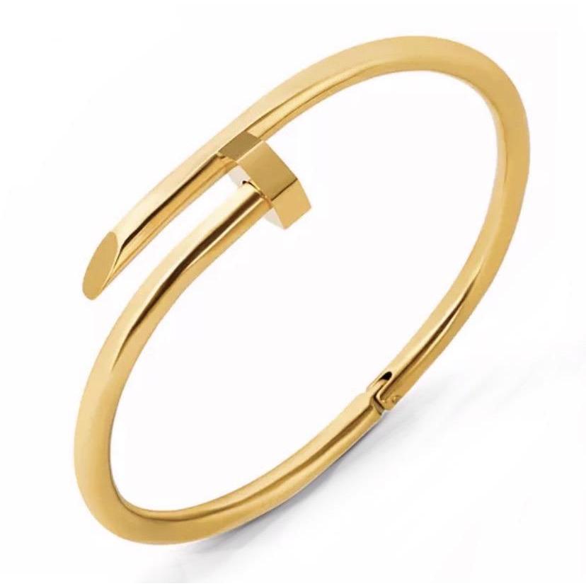 18k Gold Plated Stainless Steel Nail Bracelet - BOGO