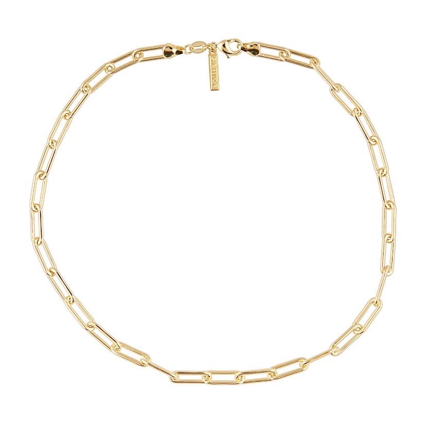 18k Gold-Plated Stainless Steel Paper Clip Necklace