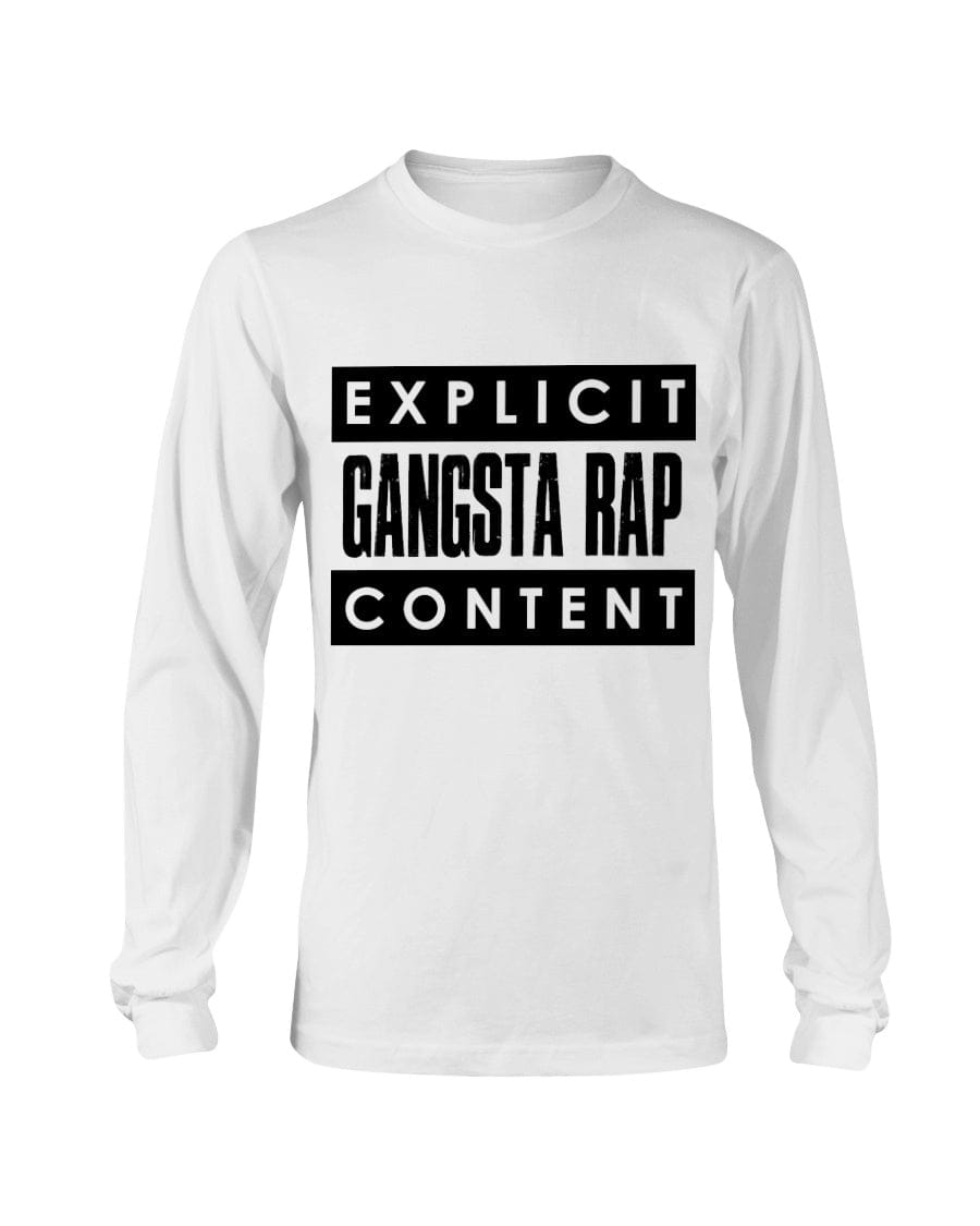 Fuel hip hop jewelry Apparel Gildan Long Sleeve T-Shirt / White / S Gangsta Rap
