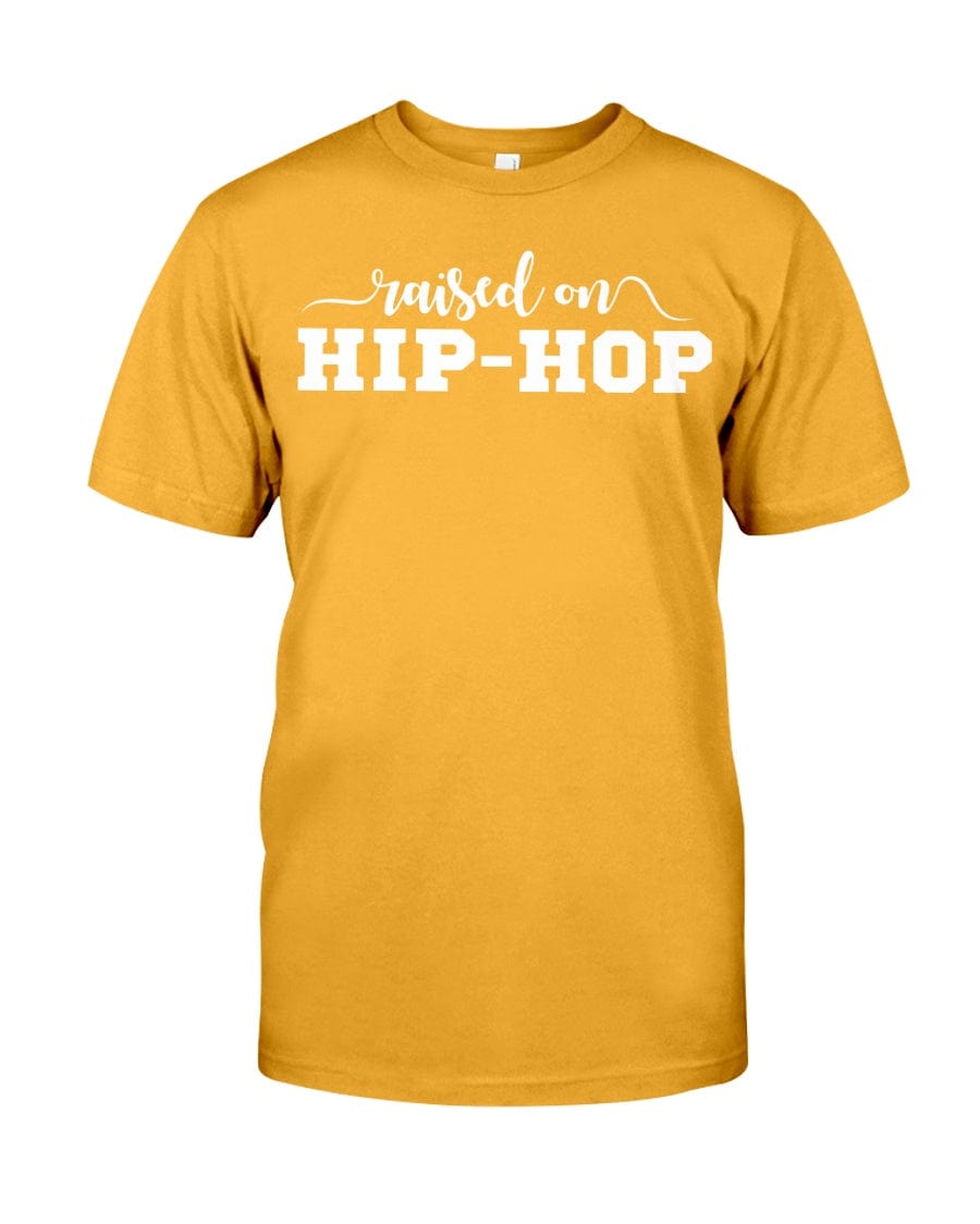 Fuel hip hop jewelry Apparel Gildan Softstyle T-Shirt / Gold / XS Raised On Hip-hop Premium Fit Men's T-shirt