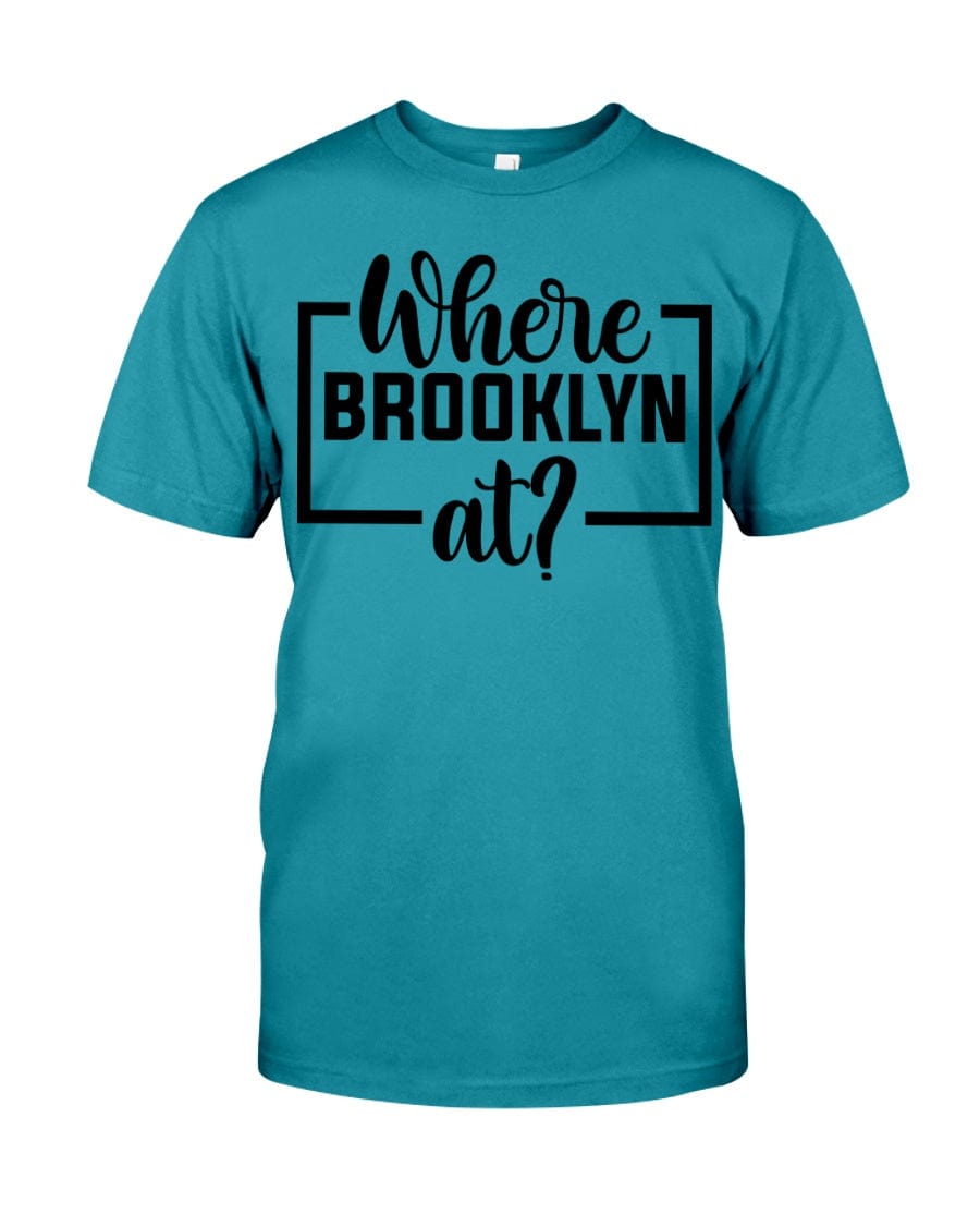 Fuel hip hop jewelry Apparel Gildan Softstyle T-Shirt / Tropical Blue / XS Where Brooklyn at Premium Fit Men's T-shirt