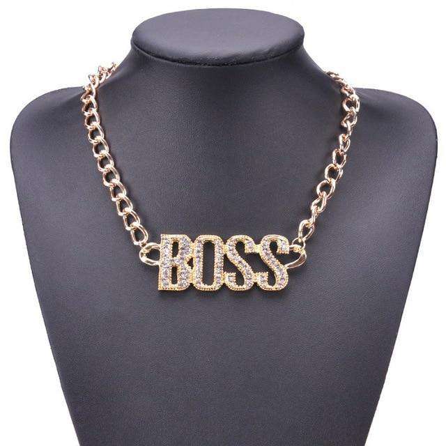 Hip Hop Fresh Jewelry hip hop jewelry Gold-color Boss Cuban Link Necklace