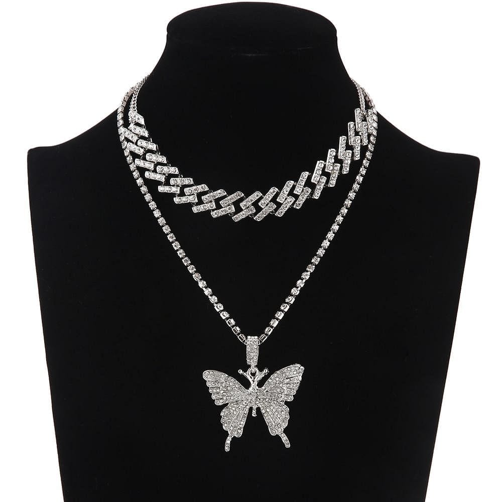 Jewelhery hip hop jewelry Sahara Cuban Butterfly Set
