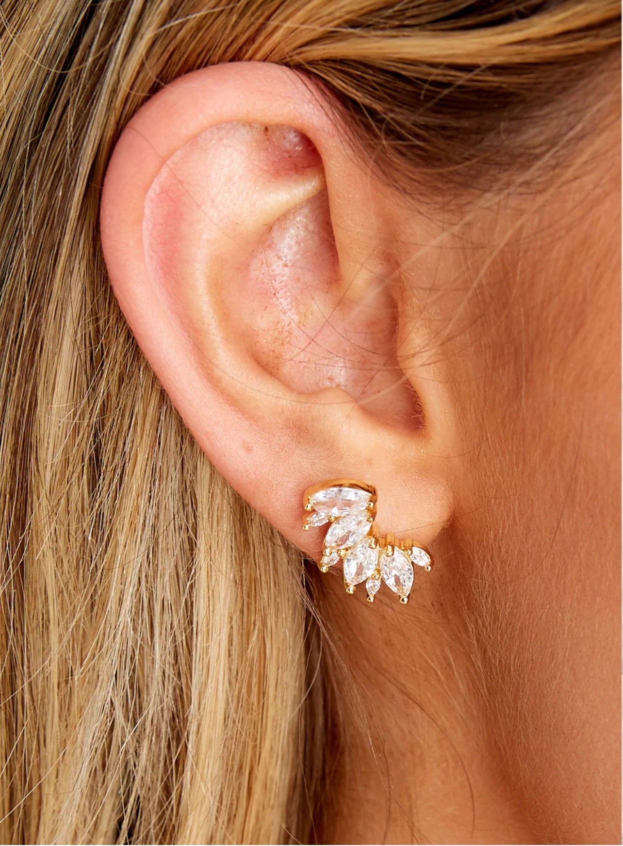Elise Ear Crawler Stone Earrings