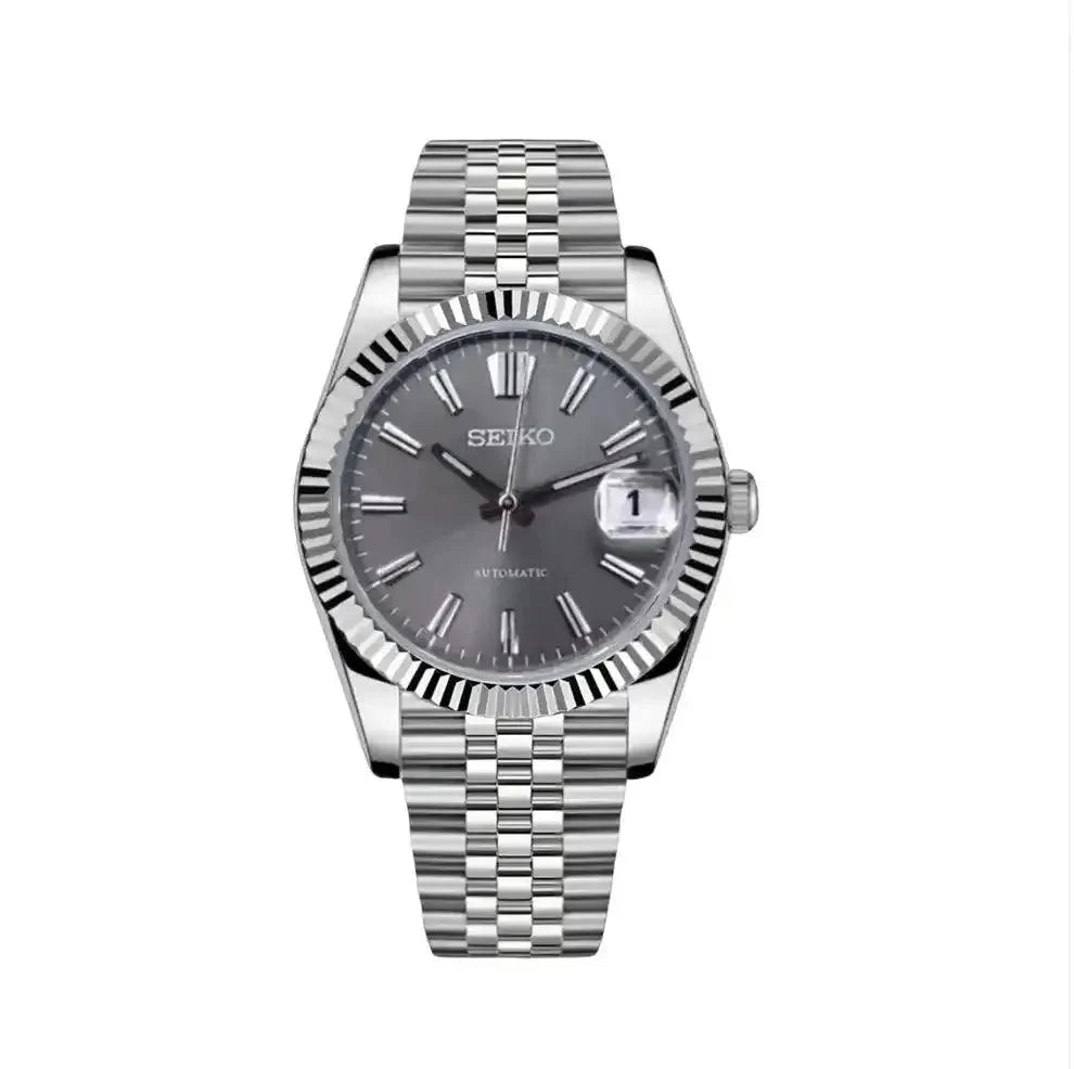 Seiko Mod Datejust Sunburst | Grey - TWTwatches