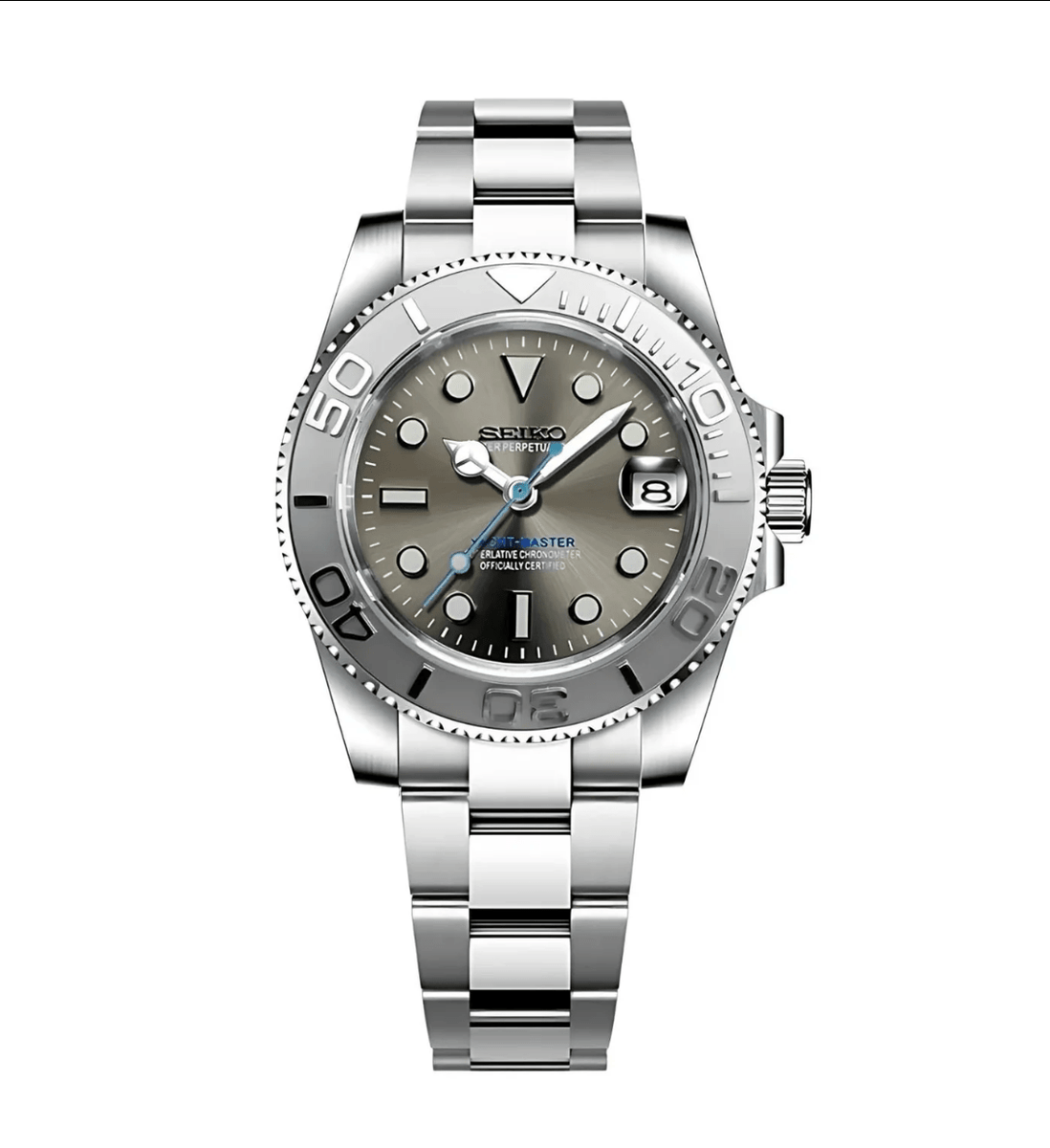 【ジュン】SEIKO Mod (NH35) ヨットマスタータイプ(グレー) seiko-mod-yacht-master-grey-