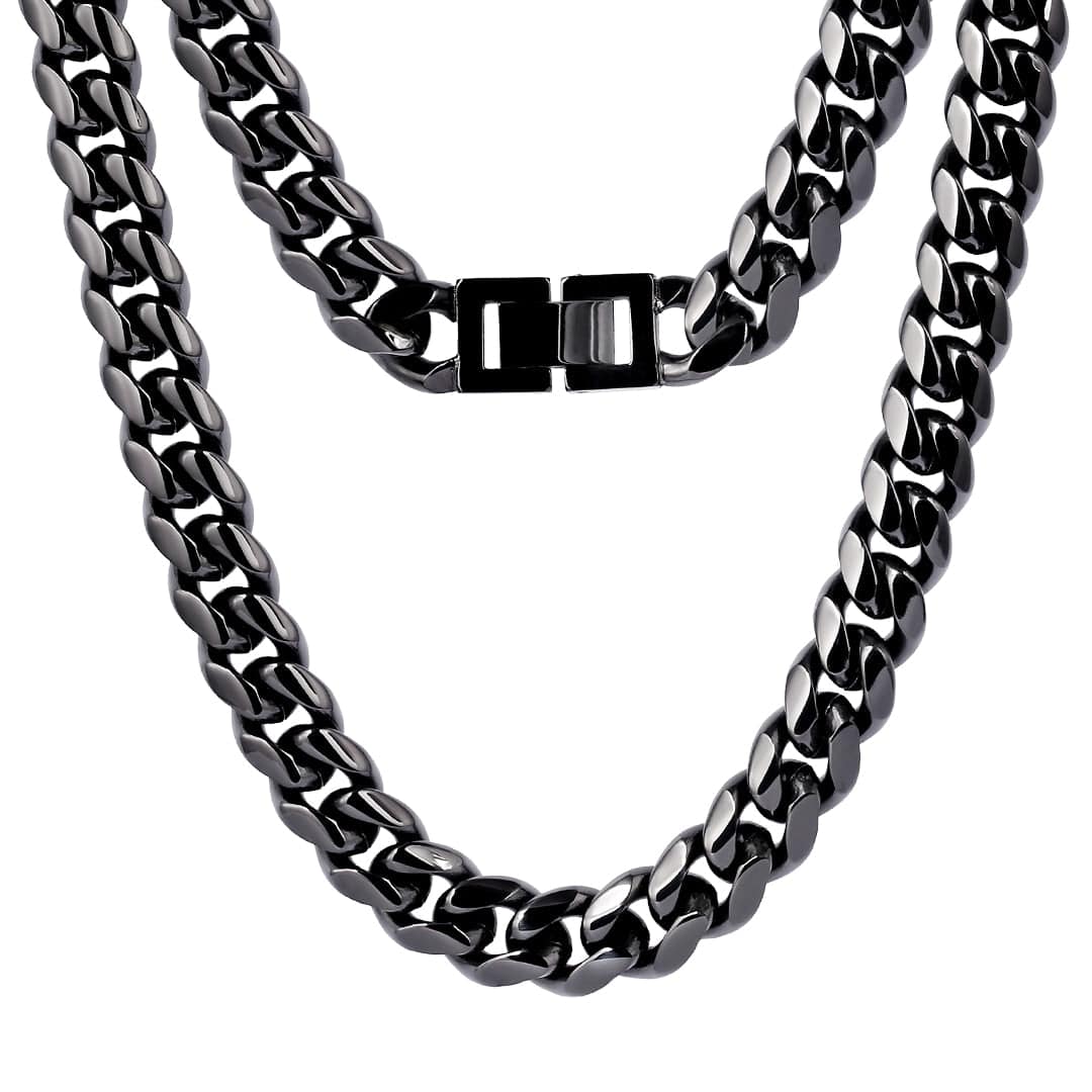 VVS Jewelry hip hop jewelry 0 10MM Black Miami Cuban Chain
