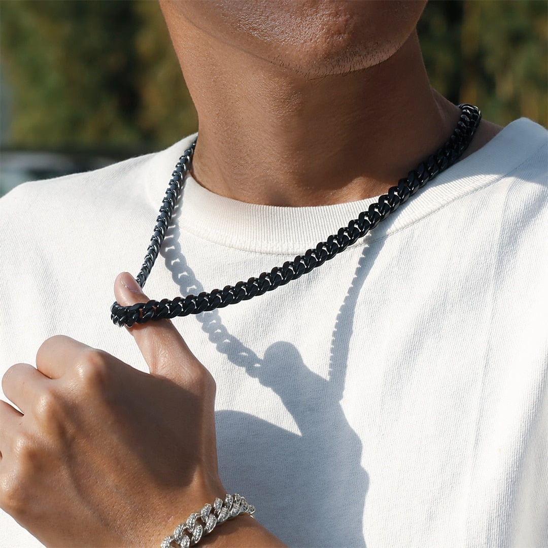 VVS Jewelry hip hop jewelry 0 10MM Black Miami Cuban Chain