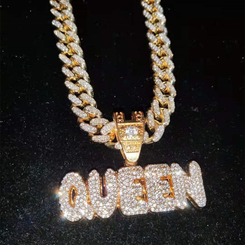 VVS Jewelry hip hop jewelry 0 KING | QUEEN Iced Pendant Necklace
