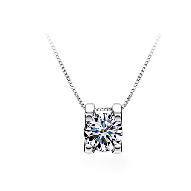 VVS Jewelry hip hop jewelry 1 CT with box chain VVS1 Classic Moissanite Pendant 925 Silver Necklace
