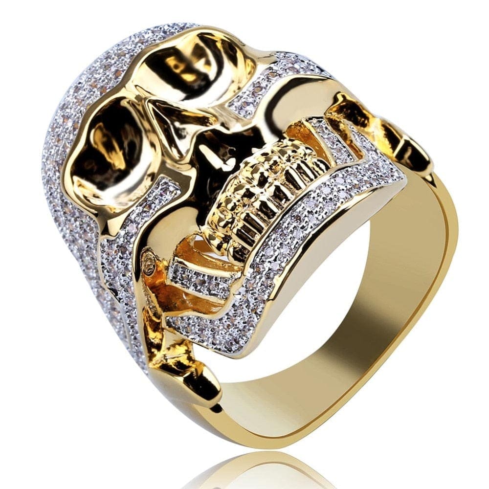 VVS Jewelry hip hop jewelry 10 Fully Iced Skull Ring