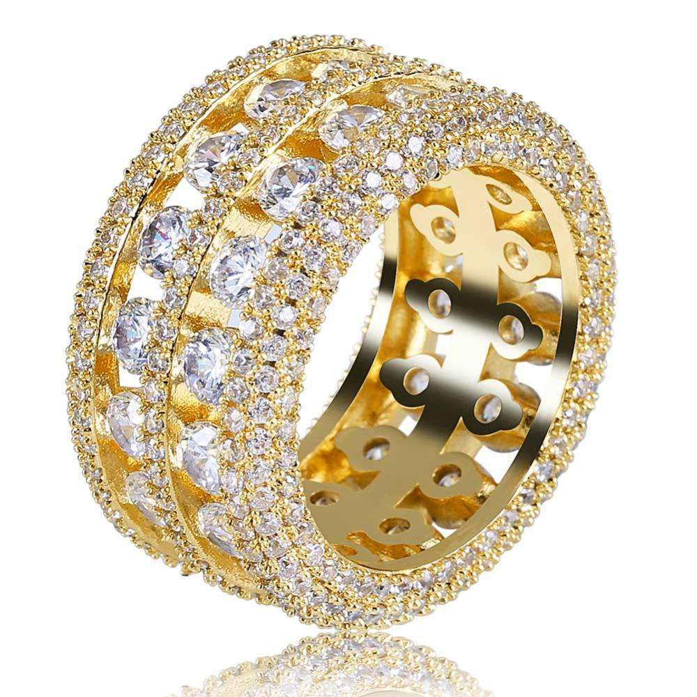 VVS Jewelry hip hop jewelry 10 / Gold Gold/Silver Thick Band Ring
