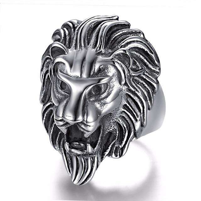 VVS Jewelry hip hop jewelry 10 / Silver Lion Boss Ring