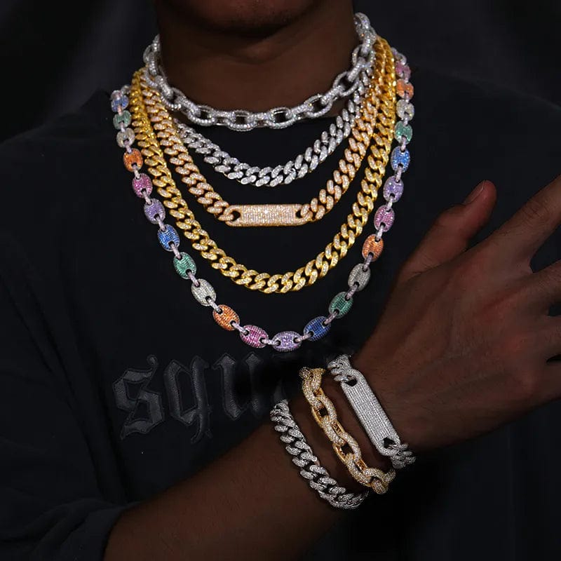 VVS Jewelry hip hop jewelry 10mm O-Shape VVS Moissanite Cuban Link Chain