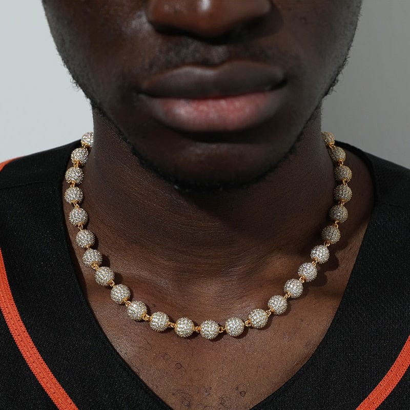 VVS Jewelry hip hop jewelry 10MM Prong Beads Chain + FREE bracelet