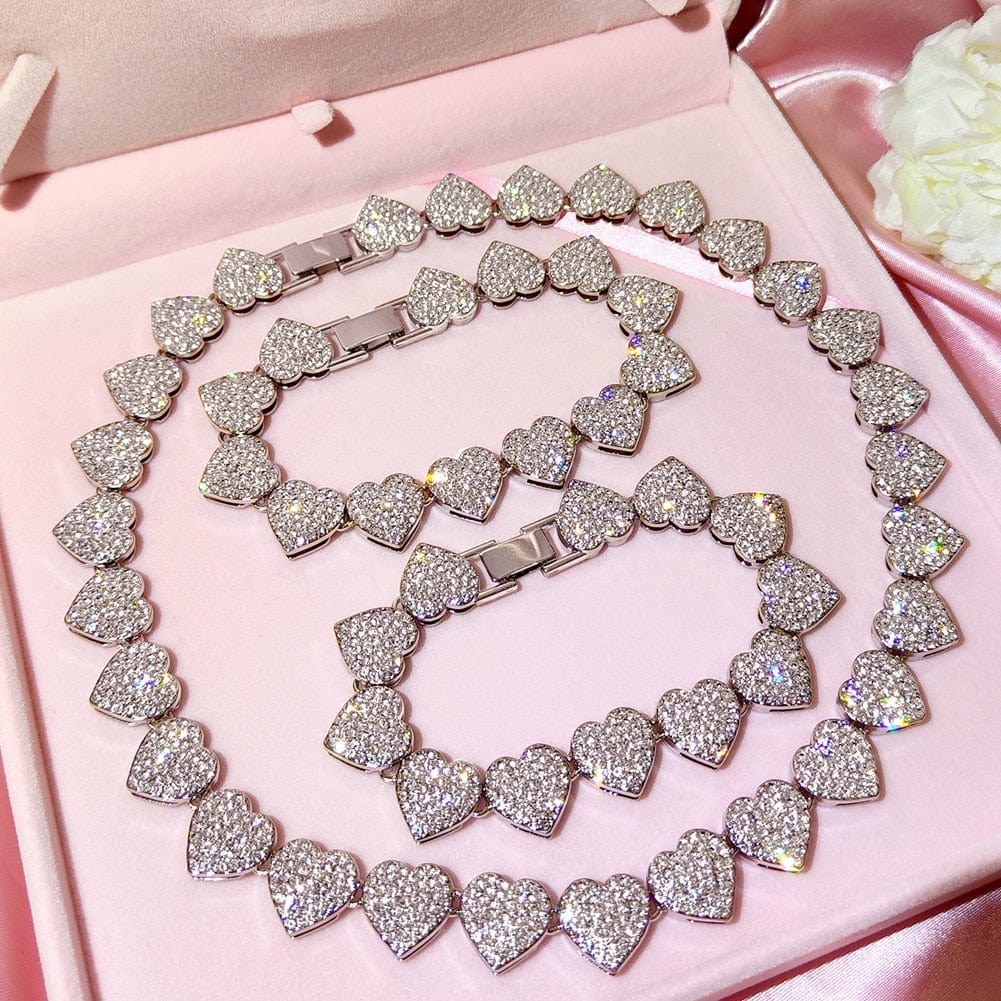 15mm Fully Bling Iced Out Tennis Chain and Bracelet Bundle