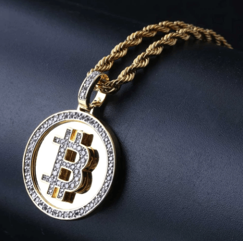 VVS Jewelry hip hop jewelry 18 Inch VVS Jewelry Iced bitcoin pendant