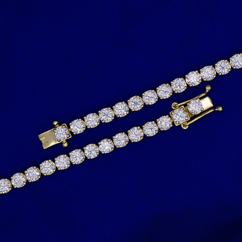VVS Jewelry hip hop jewelry 18K Gold / 18" VVS Jewelry Solid Gold VVS Moissanite Tennis Chain