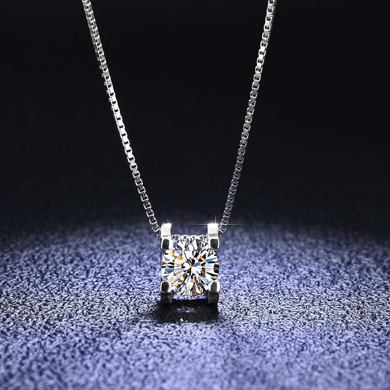 VVS Jewelry hip hop jewelry 2 CT with box chain VVS1 Classic Moissanite Pendant 925 Silver Necklace