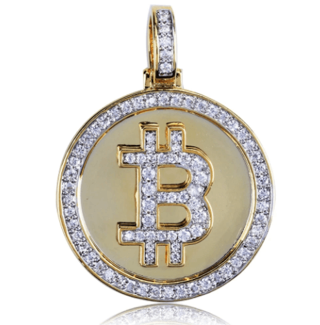 VVS Jewelry hip hop jewelry 20 Inch VVS Jewelry Iced bitcoin pendant