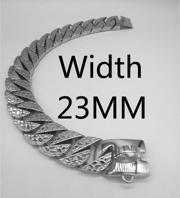 VVS Jewelry hip hop jewelry 23mm Silver / 15.7" Thicc Cuban Link Dog Collar