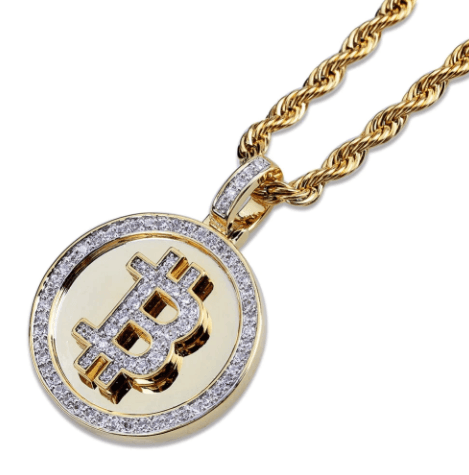 VVS Jewelry hip hop jewelry 24 Inch VVS Jewelry Iced bitcoin pendant