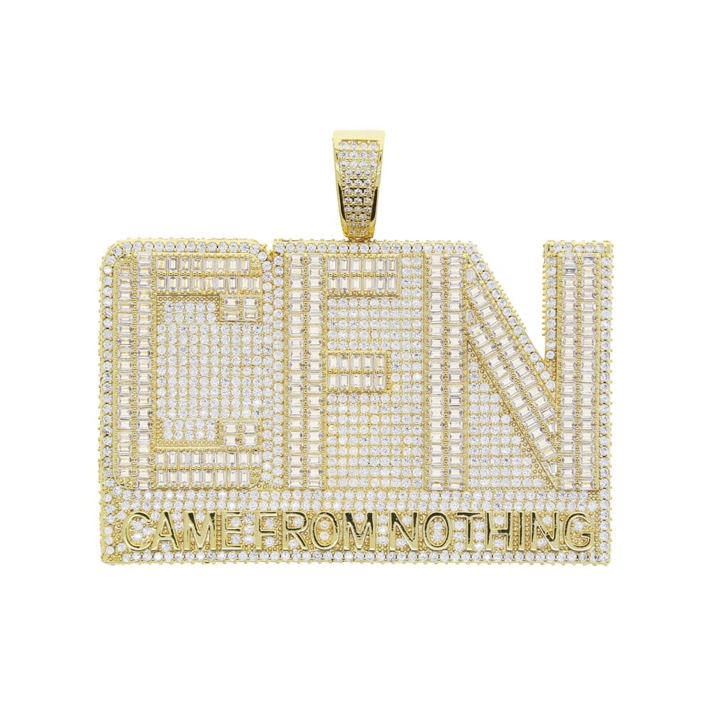 VVS Jewelry hip hop jewelry 24 Inches CFN Came From Nothing Baguette Iced Pendant