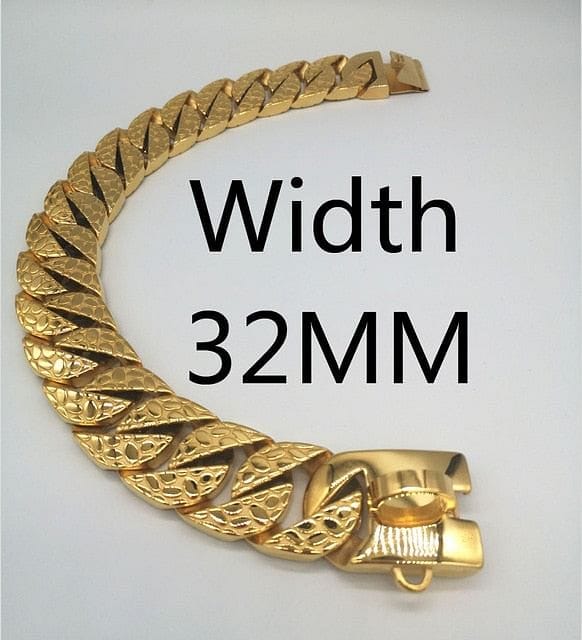 VVS Jewelry hip hop jewelry 32mm Gold / 19.6" Thicc Cuban Link Dog Collar