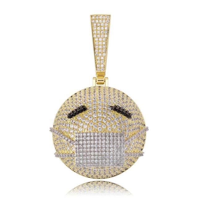 VVS Jewelry hip hop jewelry 4mm Tennis chain / 30Iinch Fully Iced Out face mask emoji pendant Necklace