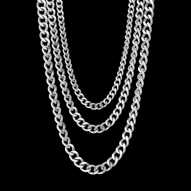 VVS Jewelry hip hop jewelry 5MM Stainless Steel Miami Cuban Chain + FREE bracelet