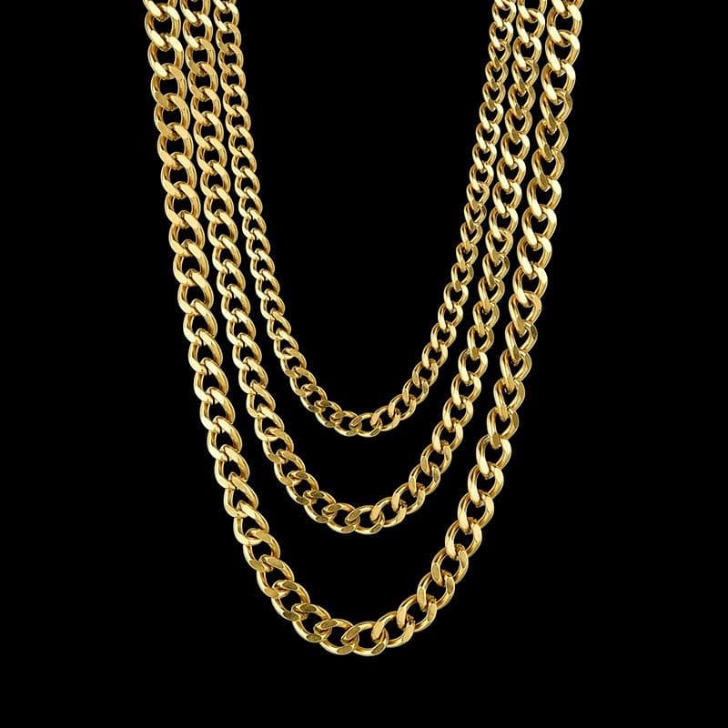 VVS Jewelry hip hop jewelry 5MM Stainless Steel Miami Cuban Chain + FREE bracelet