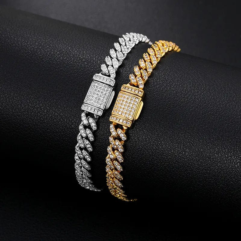 VVS Jewelry hip hop jewelry 6.6mm VVS D Color Moissanite Iced out Cuban Link Bracelet
