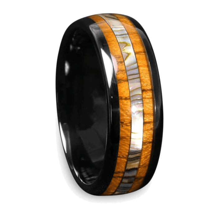 VVS Jewelry hip hop jewelry 6 Tungsten Carbide 8MM Wooden Style Band Ring