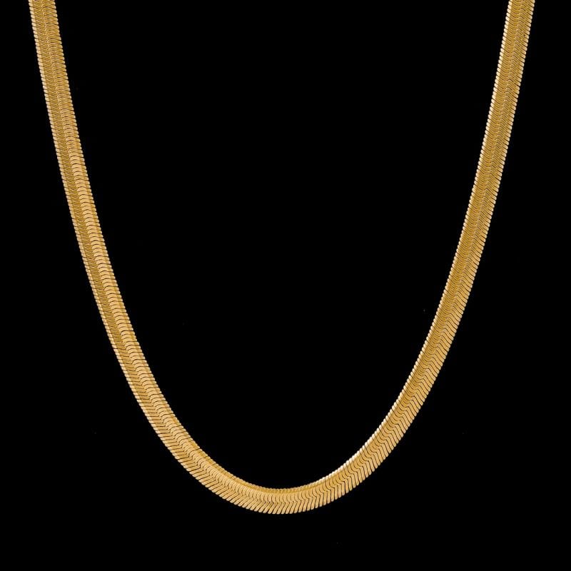 VVS Jewelry hip hop jewelry 6MM 18K Gold Herringbone Chain