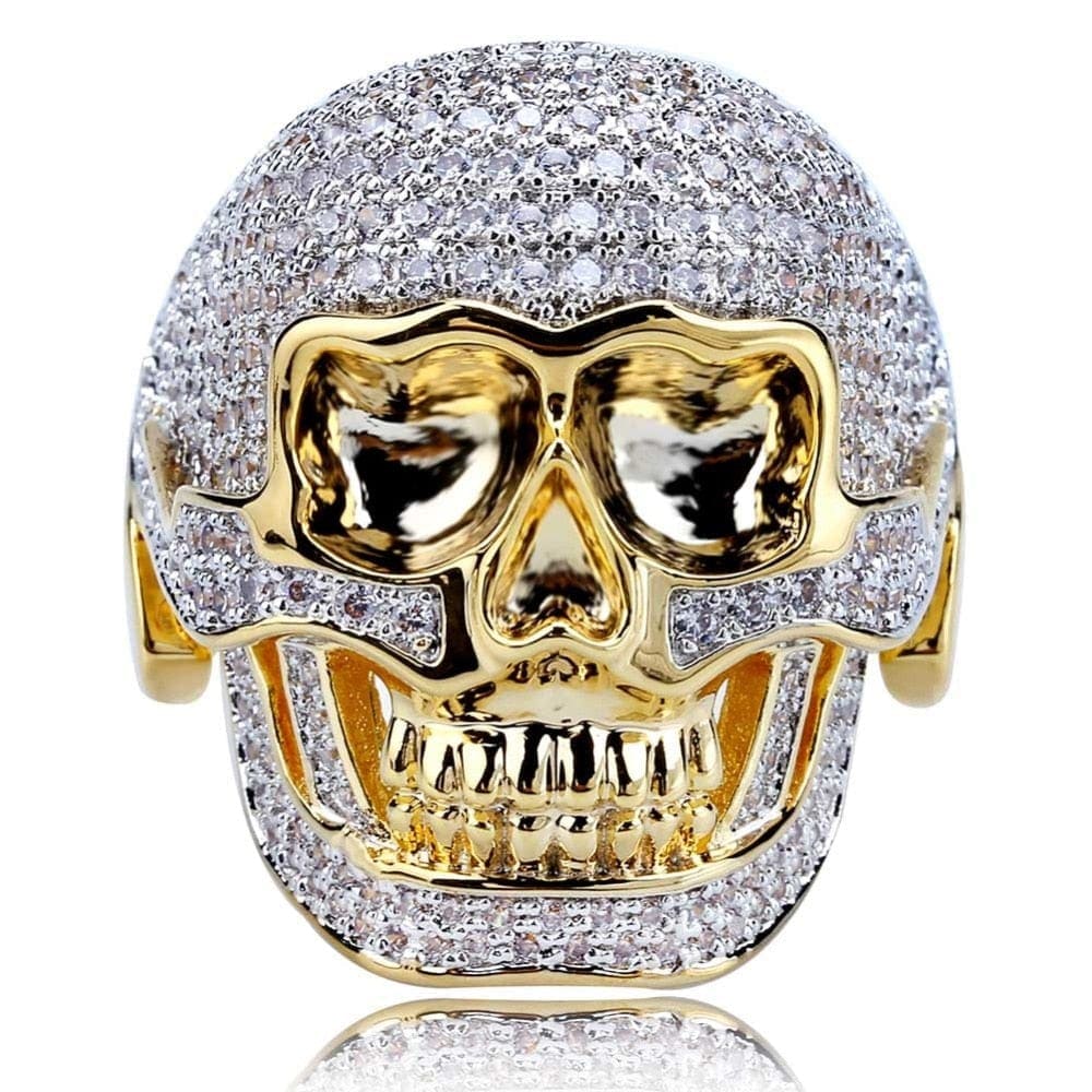 VVS Jewelry hip hop jewelry 7 Fully Iced Skull Ring