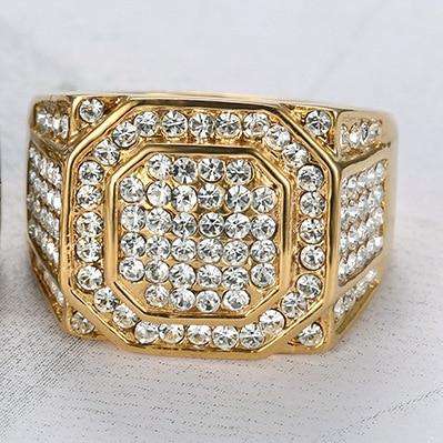 VVS Jewelry hip hop jewelry 7 / Gold Blingy Silver/Gold Square Ring