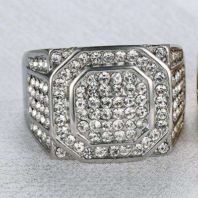 VVS Jewelry hip hop jewelry 7 / silver Blingy Silver/Gold Square Ring