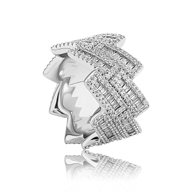 VVS Jewelry hip hop jewelry 7 / Silver Boss Baguette Ring