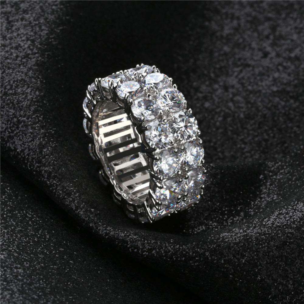 VVS Jewelry hip hop jewelry 7 / Silver Hexagon CZ Bling Ring