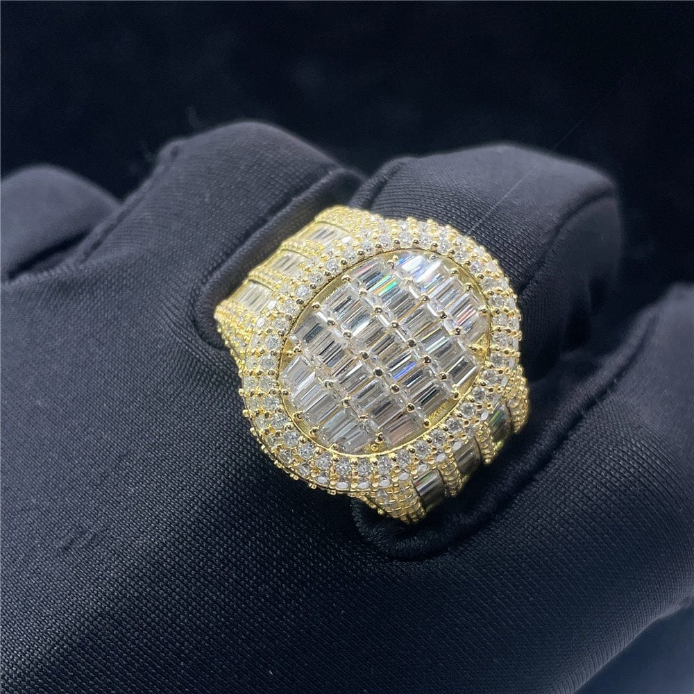 VVS Jewelry hip hop jewelry 8 925 Sterling Silver Oval VVS Moissanite Baguette Ring
