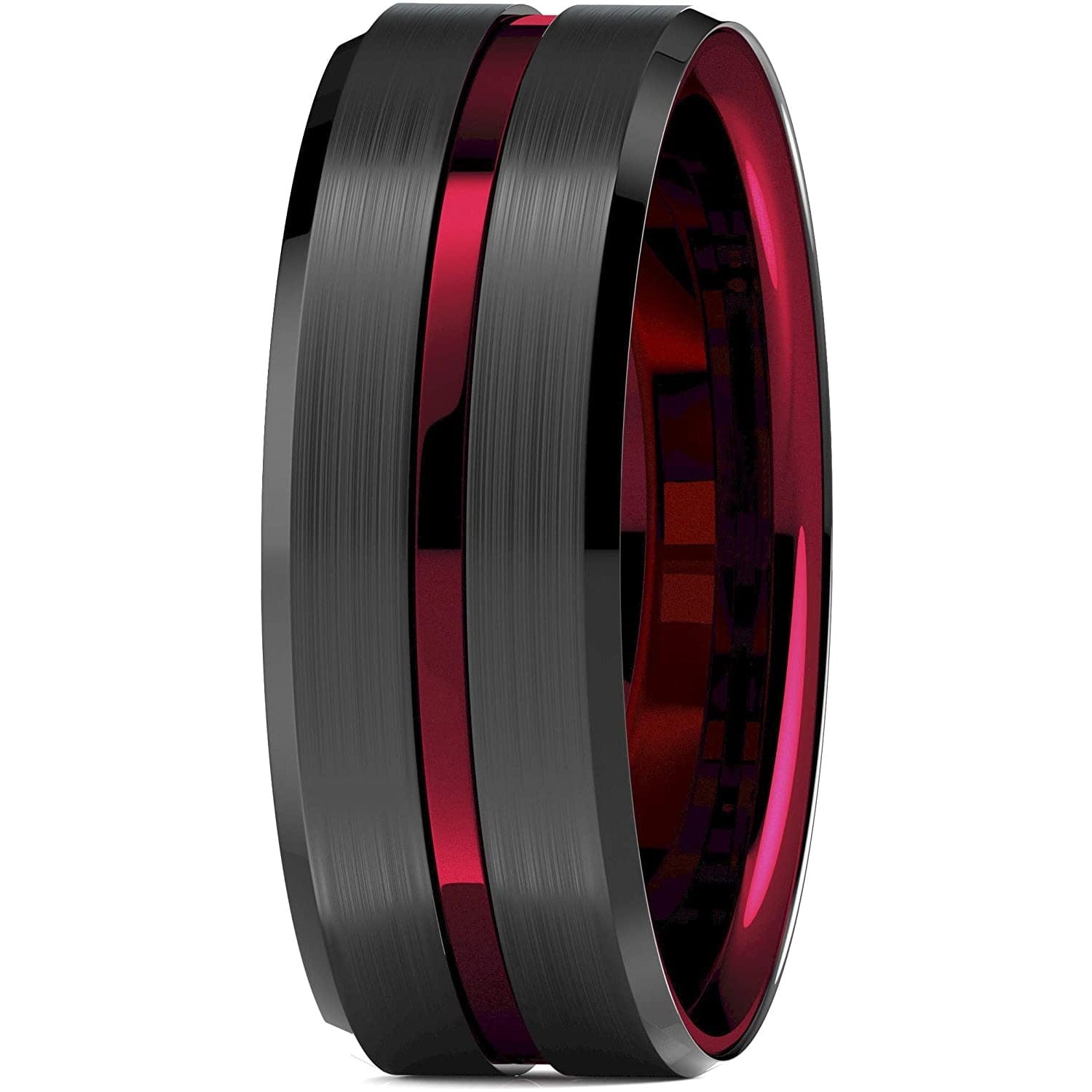 VVS Jewelry hip hop jewelry 8MM Tungsten Carbide Ring  Matte Finish Beveled Polished Edge Comfort Fit