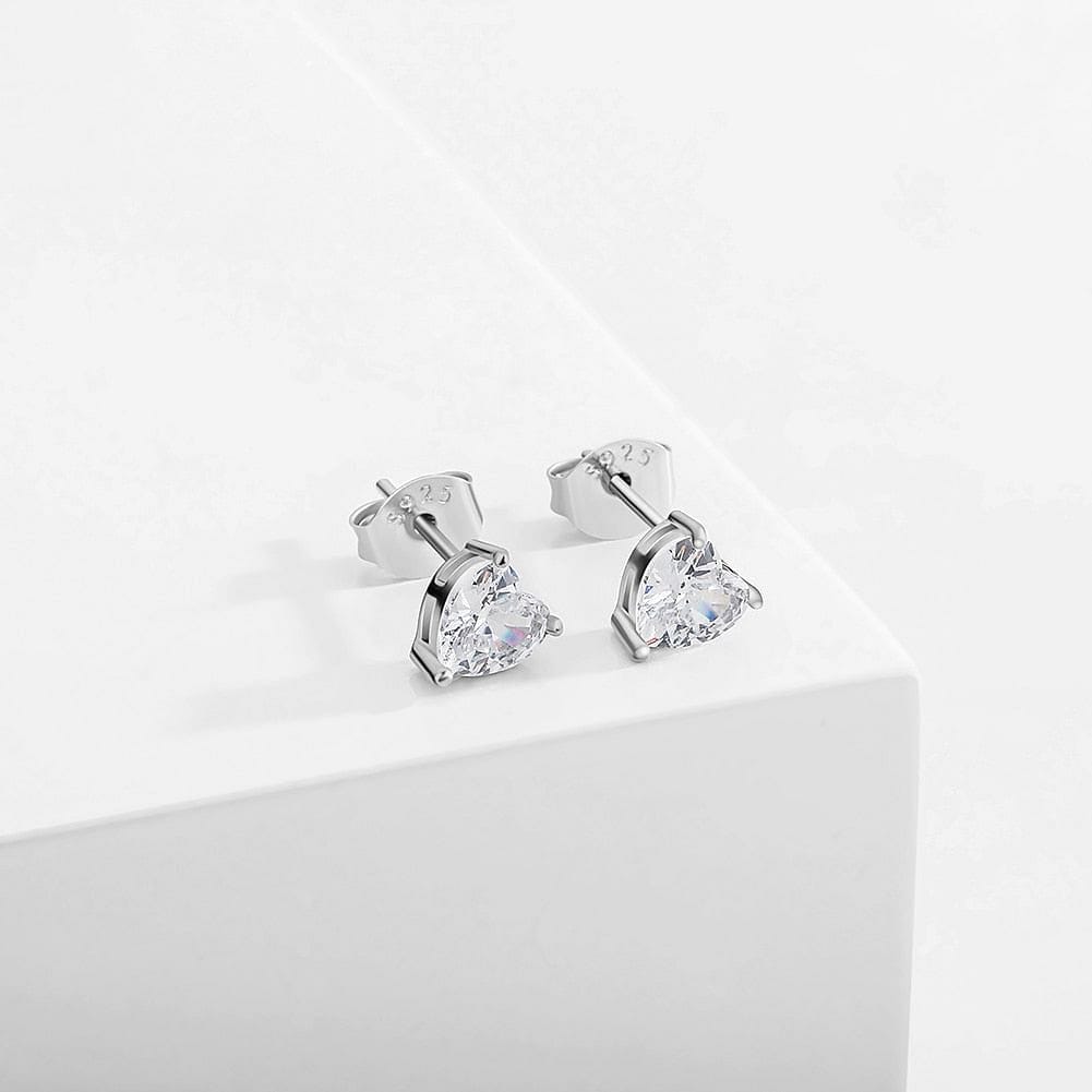 VVS Jewelry hip hop jewelry 925 Sterling Silver 0.1-1 VVS Carat Heart Moissanite Stud Earrings