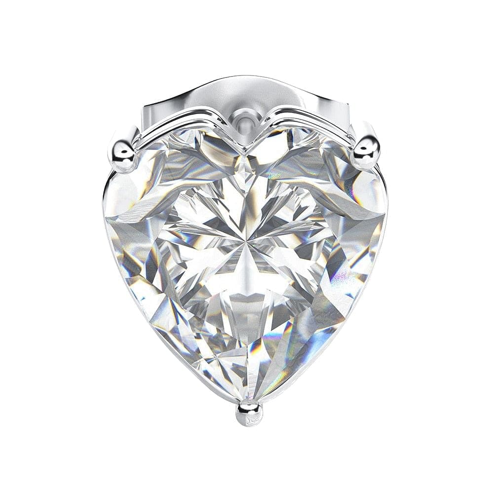 VVS Jewelry hip hop jewelry 925 Sterling Silver 0.1-1 VVS Carat Heart Moissanite Stud Earrings