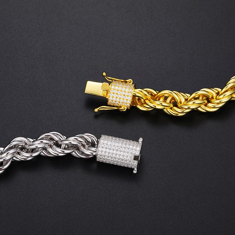 Crescendo SJ Hip Hop Rope Chain Necklace – 8, 10, Or 12mm, Various Lengths, Gold Alloy, New With Tags